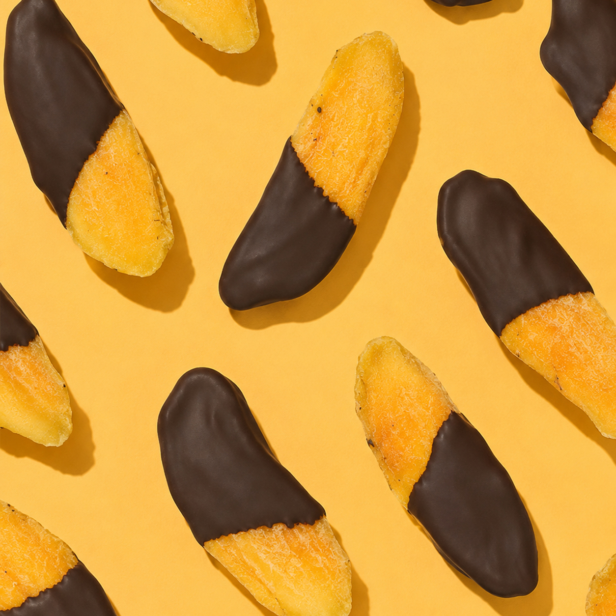 Mango Scheiben mit Zartbitter-Schokolade